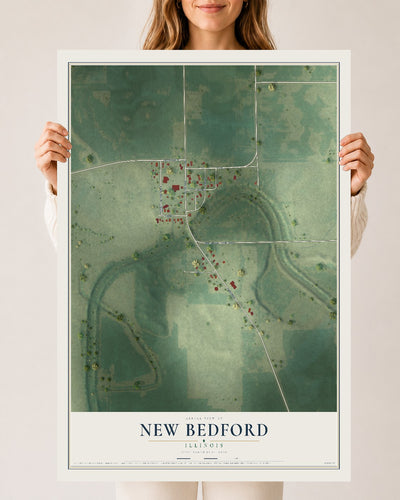 Map of New Bedford, Illinois, 24 x 36 inch unframed archival matte print