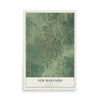 Map of New Burnside, Illinois, 12 x 18 inch unframed archival matte print