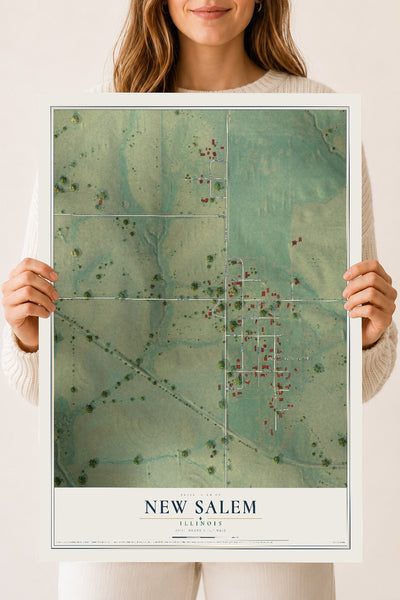Map of New Salem, Illinois, 18 x 24 inch unframed archival matte print