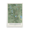 Map of North Barrington, Illinois, 12 x 18 inch unframed archival matte print