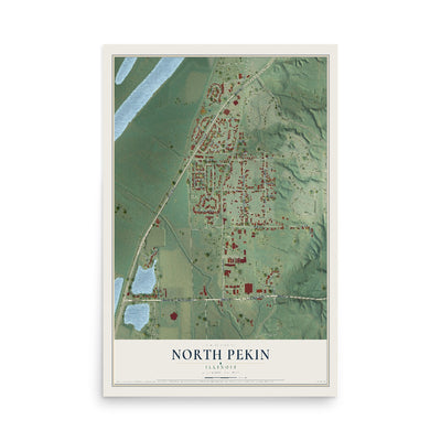 Map of North Pekin, Illinois, 12 x 18 inch unframed archival matte print