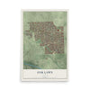 Map of Oak Lawn, Illinois, 12 x 18 inch unframed archival matte print