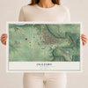 Map of Oglesby, Illinois, 12 x 18 inch unframed archival matte print