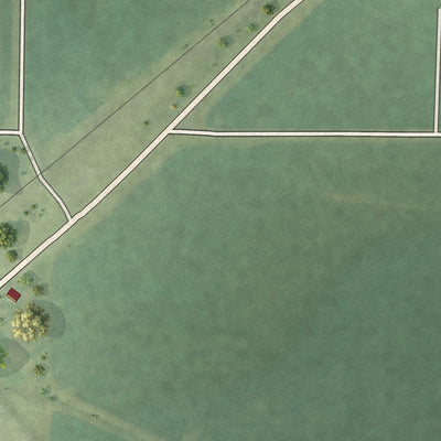 Second close-up of the map of Ohlman, Illinois print showing more streets and buildings