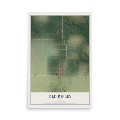 Map of Old Ripley, Illinois, 12 x 18 inch unframed archival matte print