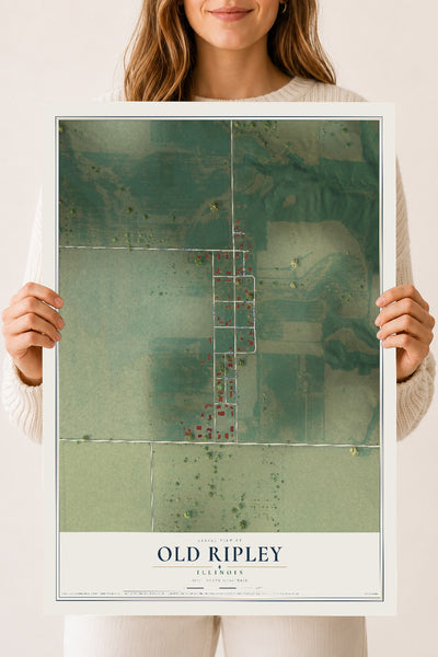 Map of Old Ripley, Illinois, 18 x 24 inch unframed archival matte print