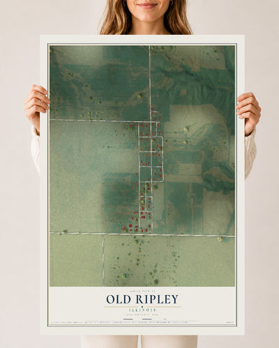 Map of Old Ripley, Illinois, 24 x 36 inch unframed archival matte print