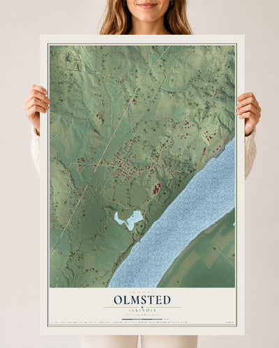 Map of Olmsted, Illinois, 24 x 36 inch unframed archival matte print