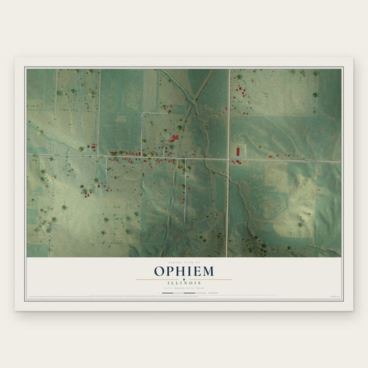 Ophiem, Illinois map print, the full design