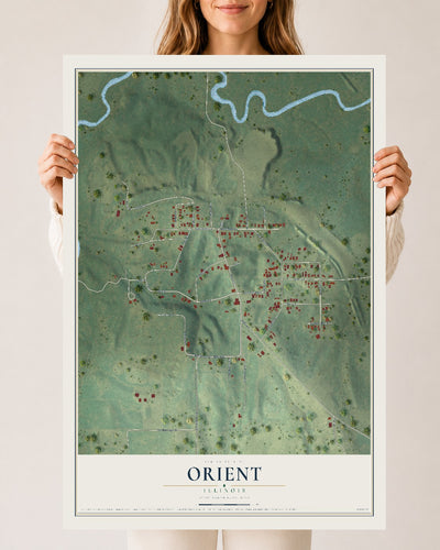 Map of Orient, Illinois, 24 x 36 inch unframed archival matte print