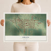 Map of Orion, Illinois, 12 x 18 inch unframed archival matte print