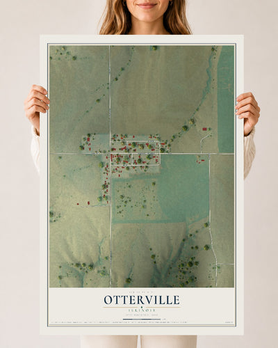 Map of Otterville, Illinois, 24 x 36 inch unframed archival matte print