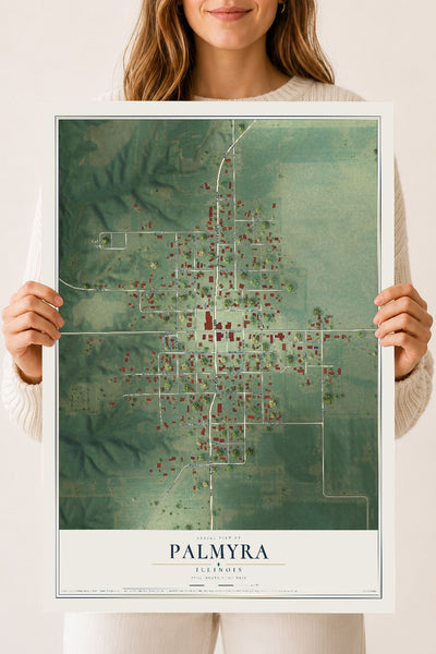 Map of Palmyra, Illinois, 18 x 24 inch unframed archival matte print