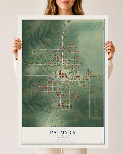 Map of Palmyra, Illinois, 24 x 36 inch unframed archival matte print