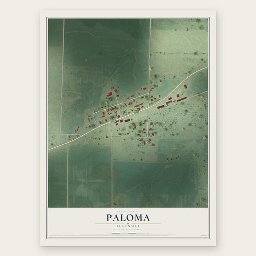 Paloma, Illinois map print, the full design