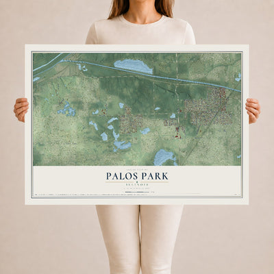 Map of Palos Park, Illinois, 24 x 36 inch unframed archival matte print