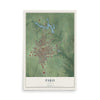 Map of Paris, Illinois, 12 x 18 inch unframed archival matte print