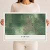 Map of Pawnee, Illinois, 12 x 18 inch unframed archival matte print