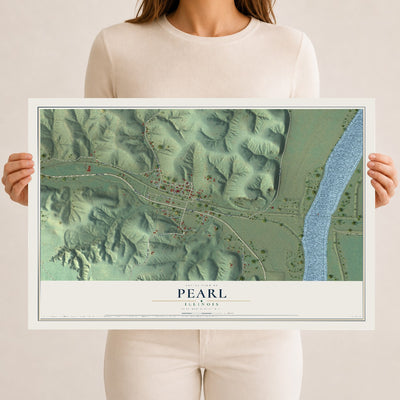 Map of Pearl, Illinois, 12 x 18 inch unframed archival matte print