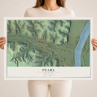 Map of Pearl, Illinois, 18 x 24 inch unframed archival matte print