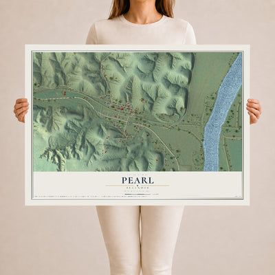 Map of Pearl, Illinois, 24 x 36 inch unframed archival matte print