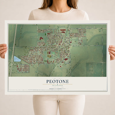 Map of Peotone, Illinois, 18 x 24 inch unframed archival matte print