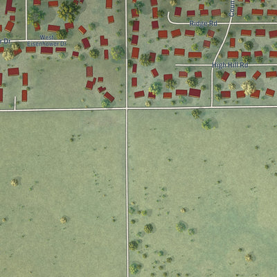 Second close-up of the map of Philo, Illinois print showing more streets and buildings