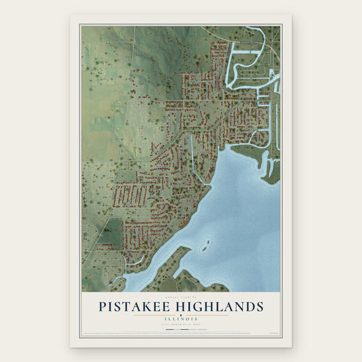 Pistakee Highlands, Illinois map print, the full design