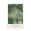 Map of Pleasant Plains, Illinois, 12 x 18 inch unframed archival matte print