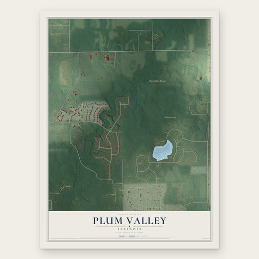 Plum Valley, Illinois map print, the full design