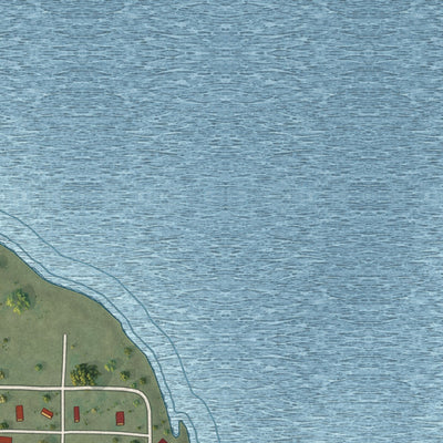 Second close-up of the map of Pontoosuc, Illinois print showing more streets and buildings