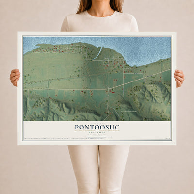Map of Pontoosuc, Illinois, 24 x 36 inch unframed archival matte print
