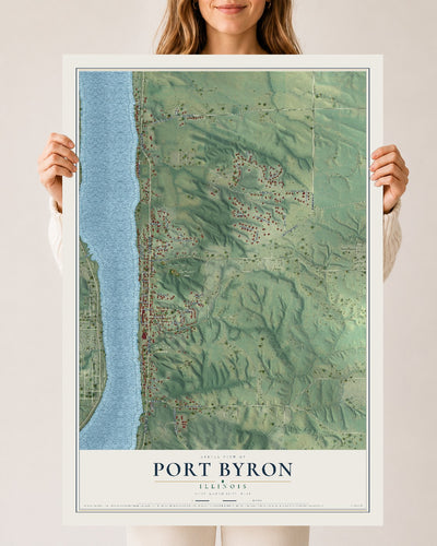 Map of Port Byron, Illinois, 24 x 36 inch unframed archival matte print