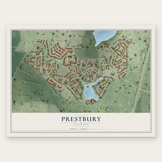 Prestbury, Illinois map print, the full design