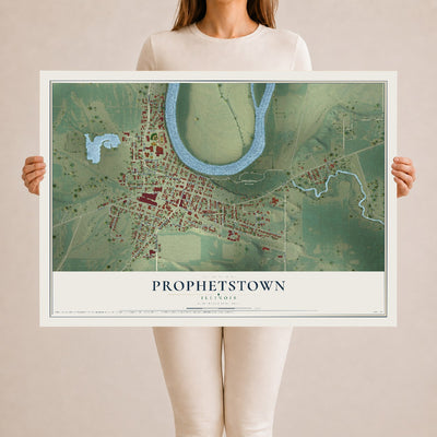 Map of Prophetstown, Illinois, 24 x 36 inch unframed archival matte print