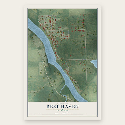 Rest Haven, Illinois map print, the full design