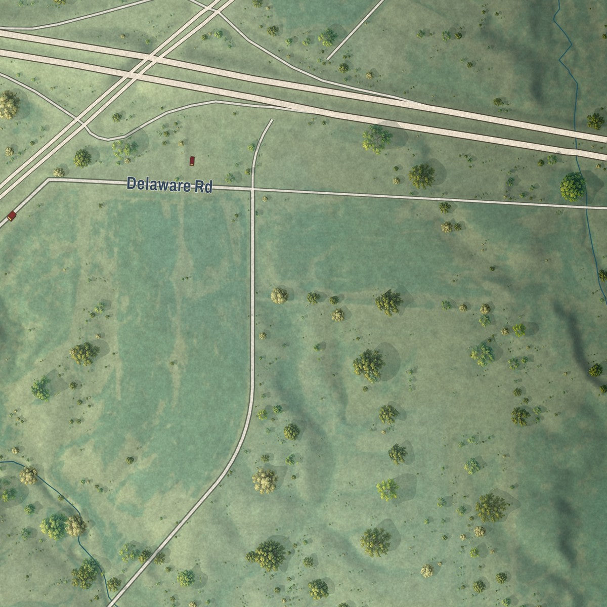Second close-up of the map of Richview, Illinois print showing more streets and buildings
