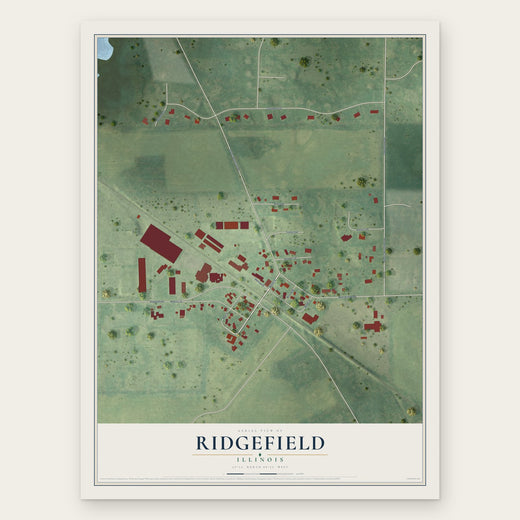 Ridgefield, Illinois map print, the full design