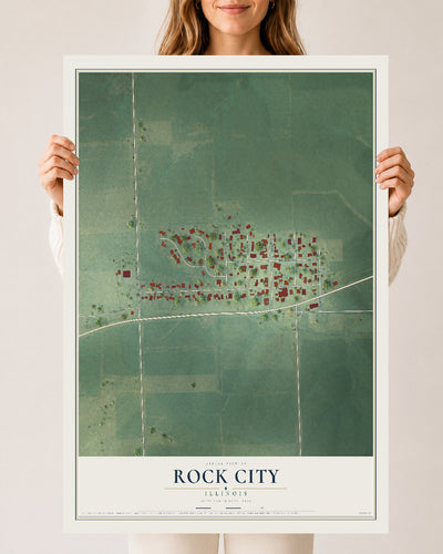Map of Rock City, Illinois, 24 x 36 inch unframed archival matte print