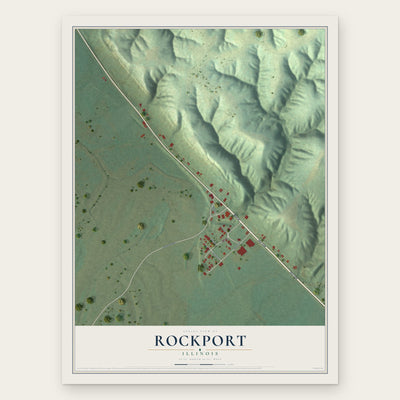 Rockport, Illinois map print, the full design