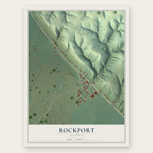 Rockport, Illinois map print, the full design