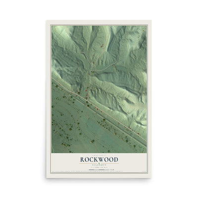 Map of Rockwood, Illinois, 12 x 18 inch unframed archival matte print