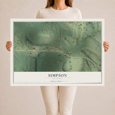 Map of Simpson, Illinois, 24 x 36 inch unframed archival matte print