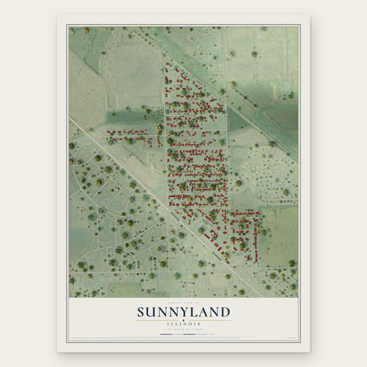 Sunnyland, Illinois map print, the full design