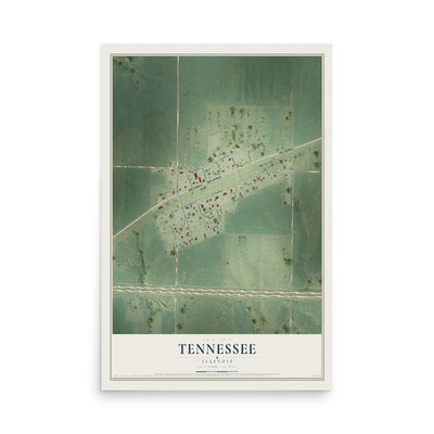Map of Tennessee, Illinois, 12 x 18 inch unframed archival matte print