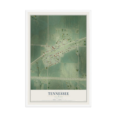 Map of Tennessee, Illinois, 12 x 18 inch print in a white wood frame