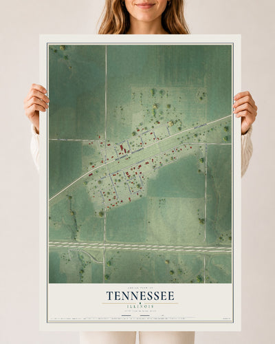 Map of Tennessee, Illinois, 24 x 36 inch unframed archival matte print