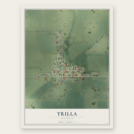 Trilla, Illinois map print, the full design