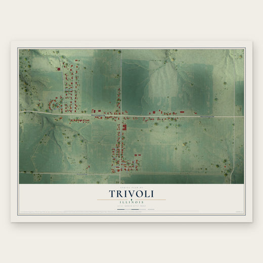 Trivoli, Illinois map print, the full design
