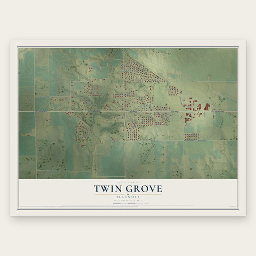 Twin Grove, Illinois map print, the full design